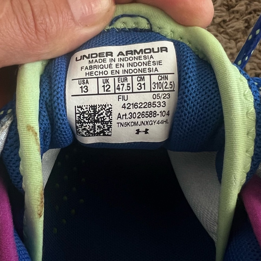 Under Armour Harper 8 Low ST Baseball Cleats ‘White Royal’ 3026588-104/ SZ  13 - Picture 8 of 13